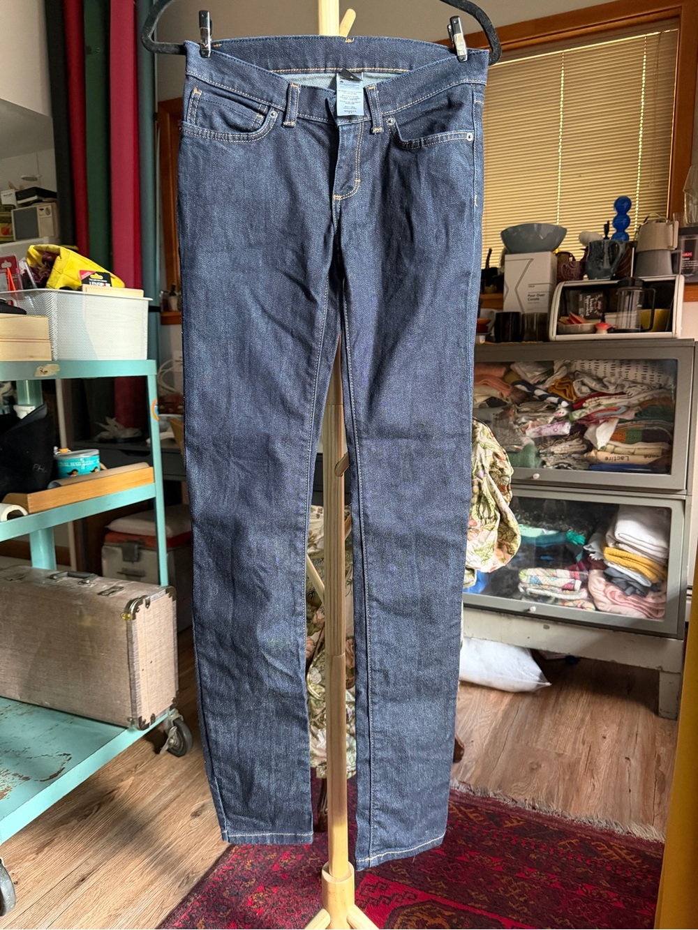 Patagonia dark wash stovepipe jeans size 24 *altered*